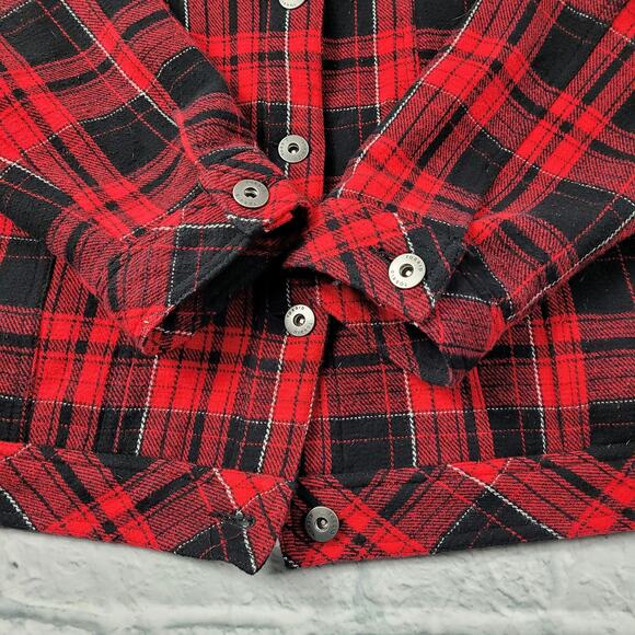 Torrid Red Plaid Trucker Jacket Sherpa Collar size 2X or 3X? - Picture 9 of 13